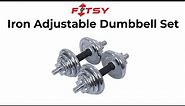 FITSY Adjustable Dumbbell Set | Chrome Plated Iron Dumbbell and Rod Set for Home Gym Workout (20 Kg)