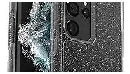 OtterBox Galaxy S22 Ultra Symmetry Series Case - STARDUST (SILVER FLAKE), ultra-sleek, wireless charging compatible, raised edges protect camera & screen