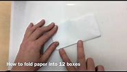 How to fold paper into 12 boxes
