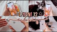 iPhone 12 unboxing (white, 128g) + accessories ☆ ft Kai the cat ☆ 😽🍎