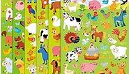 Teling 48 Sheets Waterproof Stickers for Kids Animal Space Transportation Unicorn Penguin 1500+ Cute Stickers Wall Decal Self Adhesive Sticker for Theme Party Decor Class Rewards (Farm Animal)