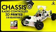 3D-printed RC car Chassis 1/10 - INEXPENSIVE & adjustable for - ANY - Body Kit!