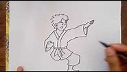 How to Draw Karate Boy