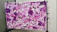 7x5ft Pink Purple Flowers Wall Women Backdrop Spring Pink Rose Floral Mother's Day Photography Background Bridal Baby Shower Wedding Girl Birthday Video Portrait Booth Props