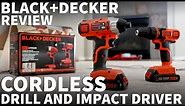 Black and Decker Cordless Drill and Impact Driver Combo Kit - B&D Cordless Drill 20 Volt Lithium-ion