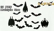 Bats Halloween Decoration, 13 PCS Outdoor Indoor Halloween Hanging Bats Decor, Halloween Yard Decorations, Hallween Tree Decorations Ornaments, 3D Bats for Home Wall Door Graveyard Lawn Porch Party