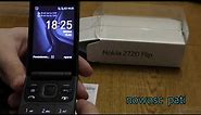 Telefon z klapką Nokia 2720 Flip TA-1175 czarny unboxing first look Oryginal oryginalny dla seniora