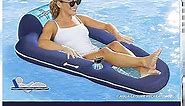 Aqua Luxury Water Pool Lounge – Extra Large – Inflatable Pool Floats for Adults with Headrest, Backrest, Footrest & Cupholder – Multiple Colors/Styles