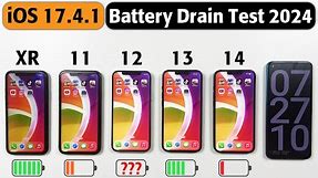 iPhone Battery Test in 2024 - iPhone XR vs 11 vs 12 vs 13 vs 14 Battery Test in 2024 | iOS 17.4.1