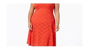 Alfani Plus Size Lace Fit & Flare Dress, Created for Macy's - Macy's