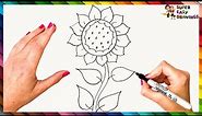 How To Draw A Sunflower Step By Step 🌻 Sunflower Drawing Easy