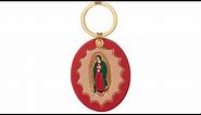 Supreme Guadalupe Leather Keychain (Red) (blue)