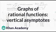 Graphs of rational functions: vertical asymptotes | High School Math | Khan Academy