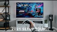 My Gaming TV Setup Tour 2021 | 77" OLED + PS5