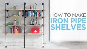 How to make iron pipe shelves