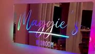 Personalised Name Mirror-Light Up Mirror,Custom Name Neon Sign Led Illuminated Light-up for Bedroom Livingroom Wall Decor Mirror Wall Light Fixtures Night-Lights Personalised Name Sign for Kids Room