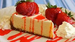 How to Make Easy Creamy Homemade New York Style Cheesecake - No Fuss Recipe - Click for Ingredients