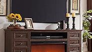 Fireplace TV Stand for TVs up to 80 Inches, Farmhouse Entertainment Center w/36 Electric Fireplace & 4 Faux Double Drawers, Large Media Console Cabinet for Living Room, 70 Inch, Brown