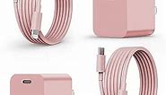 iPhone Fast Charger,【Apple MFi Certified】 2Pack 20W Type C Fast Charging Block with 6FT USB C to Lightning Cable Cord Compatible with iPhone 14/13/12/11/Pro/Pro Max,Pink
