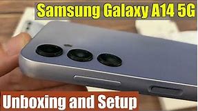 Samsung Galaxy A14 5G Unboxing and Setup - Awesome Silver 128GB