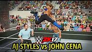 WWE 2K17 - AJ STYLES vs JOHN CENA!! (FULL MATCH GAMEPLAY w/ DAYTIME ARENA!!)