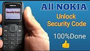 How to unlock security code All Nokia Nokia1202/Nokia105/Nokia106