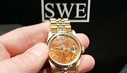 Rolex Datejust 18k Yellow Gold Burl Wood Dial Mens Watch 16238 | SwissWatchExpo