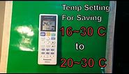 How to set temperature range on Panasonic AC remote Control