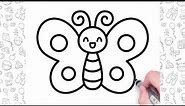 Butterfly Drawing Easy Step by Step | Easy Drawings For Kids