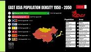 East Asia Country Population Density 1950 - 2050