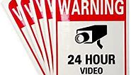 24 Hour Video Surveillance Sign for Home Business CCTV Camera Alarm System Warning Stickers - " VIOLATORS WILL BE PROSECUTED", 4" x 6", 30 Pcs