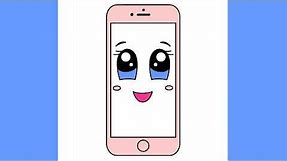 How to draw Iphone 8 Cute step by step easy for kids and beginners