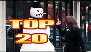 Funny Scary Snowman Hidden Camera Practical Joke Top 20 Reactions - Season 3