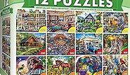 MasterPieces 12 Pack Jigsaw Puzzles for Adults, Family, Or Kids - Artist Gallery 12-Pack Bundle - 500, 300, and 100 Piece Puzzles