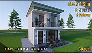 Small House Design | 5.50m x 5.50 m (30 sqm) | 2 Storey with 2 Bedroom