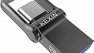 KEXIN 128GB USB C Flash Drive USB 3.0 Metal Dual Drive 128 GB USB Stick Pocket-Size OTG Memory Stick for Type-C Android Smartphones Tablets