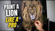 How To Paint A Lion | Realistic Acrylic Painting Tips