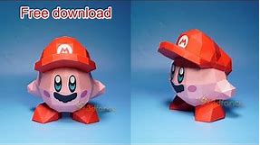 How to make 3D Papercraft Mario Kirby - Free 3d svg for cricut projects