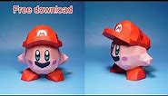 How to make 3D Papercraft Mario Kirby - Free 3d svg for cricut projects