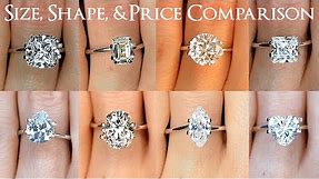 Engagement Ring Diamond Size Comparisons for All Shapes: Oval, Round, Princess, Cushion & More