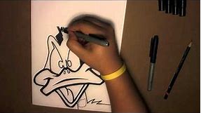 Pop Art Drawing - DAFFY DUCK [Bleebo ART]