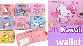 Diy kawaii wallet /How to make hello kitty wallet/hello kitty stationery items#diy#hellokitty
