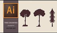 How to Draw Trees in Adobe Illustrator - Vector