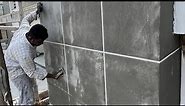 How to make cement wall texture | Exterior Concrete Finish full process