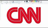 How to draw CNN Logo on Computer using Ms Paint | CNN News Logo Drawing.