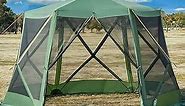 EVER ADVANCED Pop up Screen House Tent for Camping 11.5 x 9.8 ft, Instant Screened Gazebo Canopy with Netting, Portable Shelter Enclosure for Outdoor, Backyard