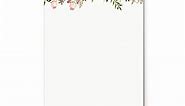 Personalized Elegant Floral Note Pad, 5x7 or 8x10 Notepad with 50 Sheets, Black Script Font with Top Florals for Her, Painted Florals II Pad