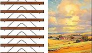 Thyle 10 Pack Magnet Poster Hanger Frame Light Pine Wood Magnetic Poster Rails Hanging Poster Frame with Rope Magnet Poster Hanger for Photo Picture Print Map (Brown,12 Inch)