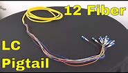 12 Strand Singlemode LC UPC Fiber Optic Cable Pigtail