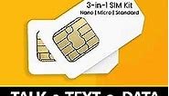 SpeedTalk Mobile Pre-Paid Universal SIM Card Starter Kit – Plans from $5/mo. Unlimited Plans from $9/mo. No Contract Cellphone 5G 4G LTE iOS Android Smart Phones, Triple Cut 3 in 1 SIM Card